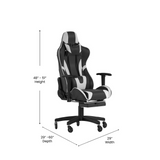 X30 Gaming Chair Racing Computer Chair with Reclining Back, Slide-Out Footrest, and Transparent Roller Wheels in Black LeatherSoft - WhatYouNeedSales