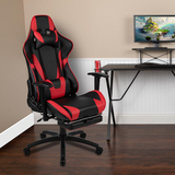 X30 Gaming Chair Racing Office Ergonomic Computer Chair with Fully Reclining Back and Slide-Out Footrest in Red LeatherSoft - WhatYouNeedSales