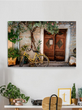 Yellow Bicycle Parked Wrapped Canvas -Image by Shutterstock - WhatYouNeedSales