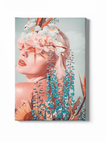 Young Woman With Flowers Canvas -Image by Shutterstock - WhatYouNeedSales