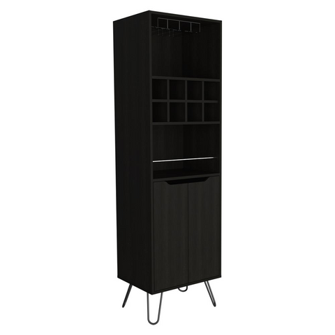 Zamna H Bar Cabinet-Black Wengue - WhatYouNeedSales